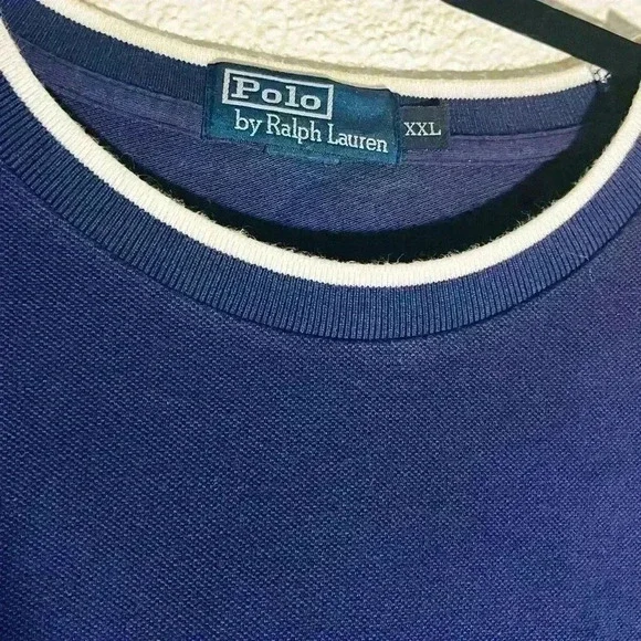 Men’s Polo Ralph Lauren Blue Crewneck Short Sleeve Shirt Size XXL 100% Cotton - Picture 4 of 4